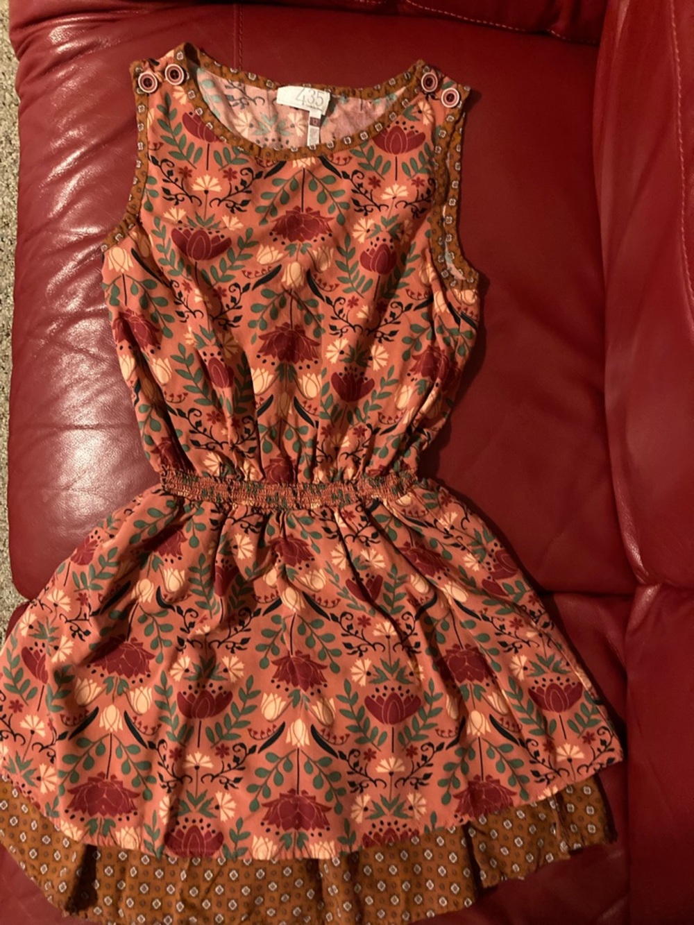 Matilda Jane 435 Rust Floral Sleeveless Dress for Tween